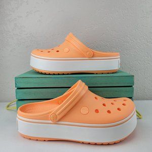 platform crocs orange